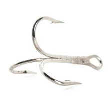Mustad 3565NI Nickel 1/0 Treble Hook 2X Strong 25 pack Fishing Hooks Saltwater