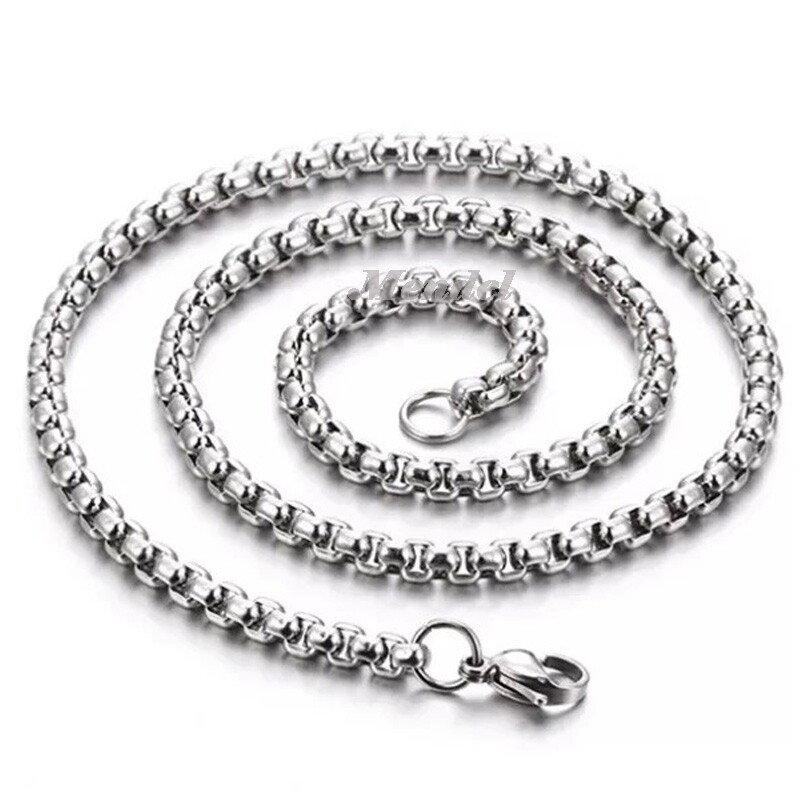 Mens Gothic Skull & Cross Stainless Steel Pendant Necklace | 25" Chain | Biker Style