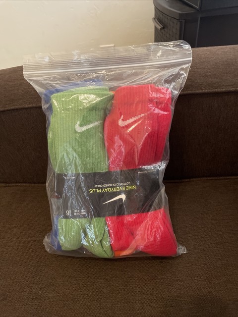 Nike Everyday Plus Cushioned Crew Training Socks (6-Pack) SX6897-903 in PKG for sale online | eBay
