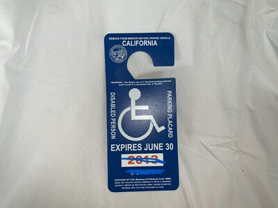 Original Expired Handicap Placard  For Commercials And Pranks Novelty Item