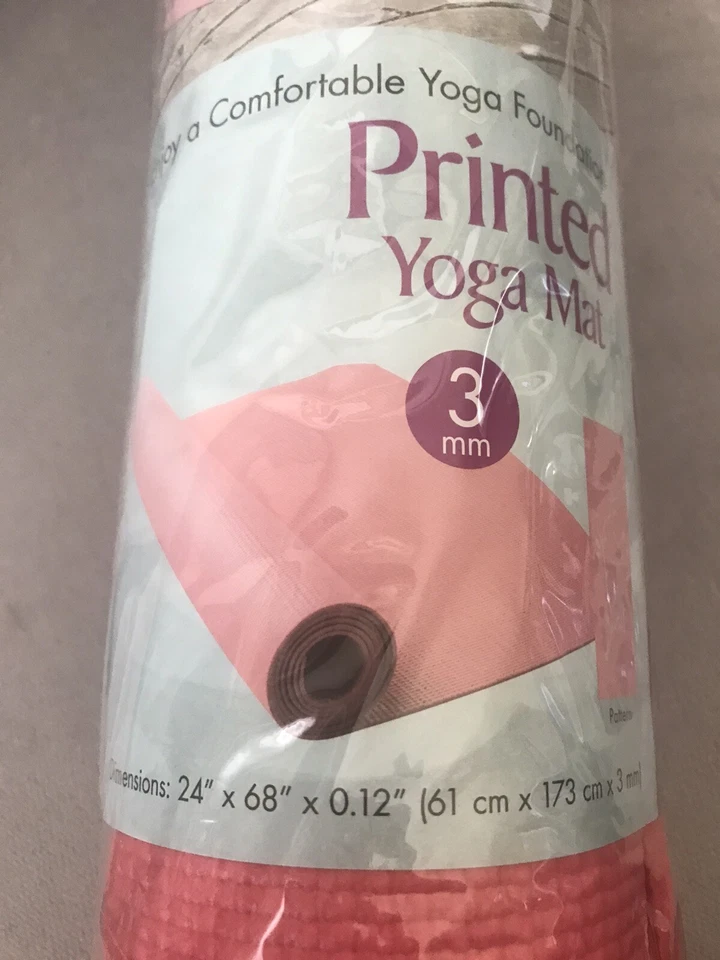 NEW In Package Lotus 3mm Printed Yoga Mat PINK 24” X 68” - Image 3 of 4