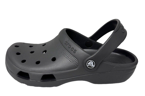 Crocs Unisex Coast Clogs graue Rutschsandalen Größe Herren 10 Damen 12