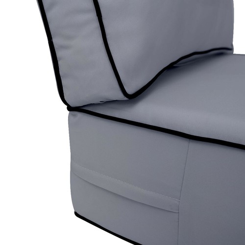 Contrast Trim Deep Seat Cushion Set 24x26x6 Patio Furniture Seat Cushion AD001 - Picture 3 of 13