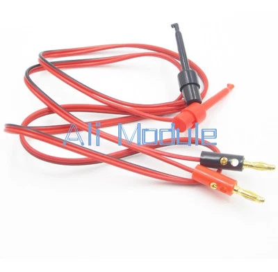 1 Pair Small Test Hook Clip to Banana Plug for Multimeter Test Lead Cable NEW