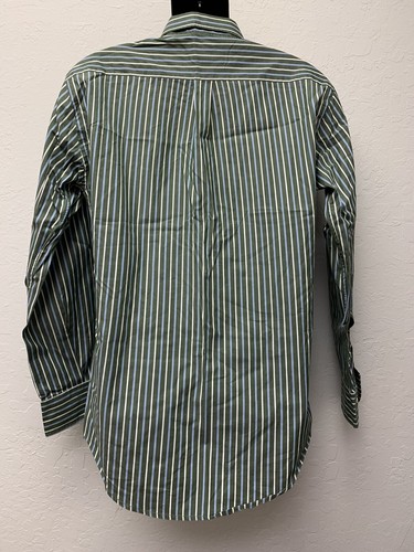 Bergdorf Goodman Men's Sz Large Tailored Fit Green Striped Dress Shirt - Picture 3 of 7