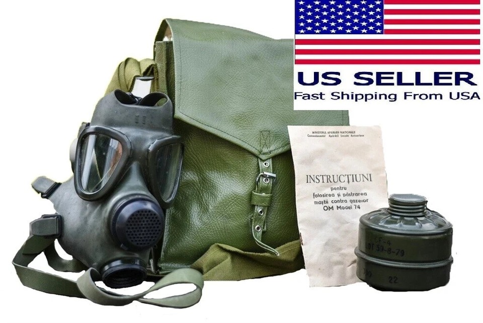 Full Face Military M74 Gas Mask +EXTRA x3 40mm FILTERS + Carry Bag | eBay