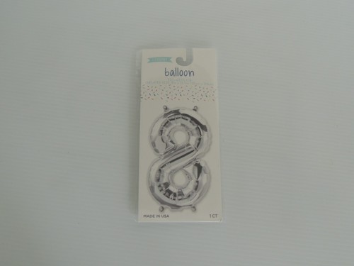 13.5" Air-Filled Silver Number Foil Balloon, 1 Count - Picture 4 of 6