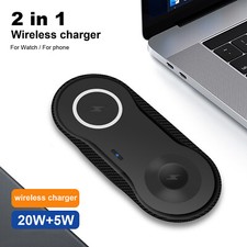US 2in1 Wireless Charger Mat Pad For Samsung Galaxy Watch 8/Ultra/7 S25 S24 S23