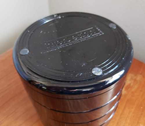 Vintage 80s Mod Interdesign 4 Tier Swivel Organizer with Lid Black Plastic - Picture 5 of 5