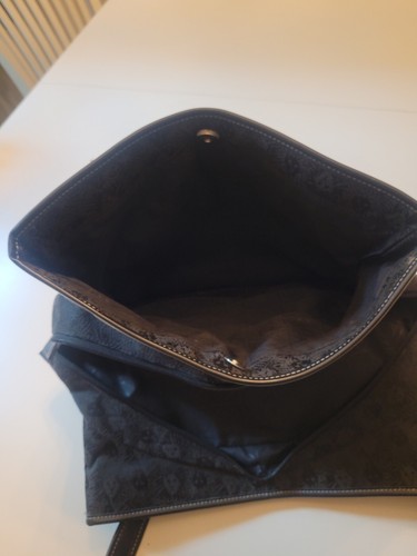 Black Anne Klein Large Tote Bag Purse Handbag Lion Logo - Picture 6 of 10