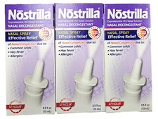 NOSTRILLA Nasal Decongestant Spray Oxymetazoline .05 12Hr 15ml --  3 pack 