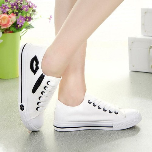 Zapatillas De Moda Verano Para Mujer Zapatos Casual De Lona Tenis Cómodo  Labios | eBay