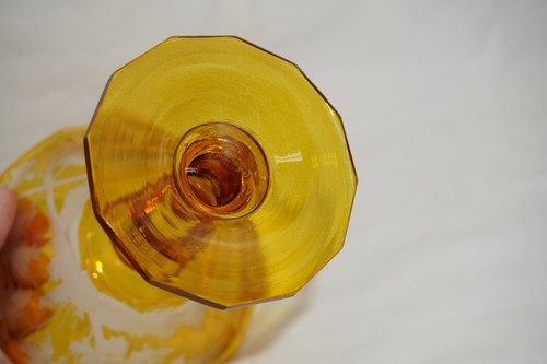 Moser Bohemian Amber Cut to Clear Martini Glass, 5 1/8" (#5) (G42) - Picture 9 of 9