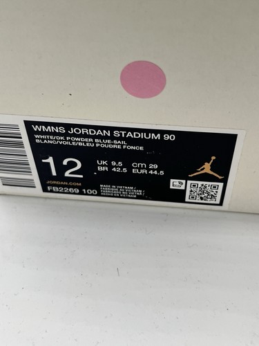 JORDAN Stadium 90 blanco polvo oscuro azul para mujer FB2269-100 talla 12 - Imagen 5 de 5