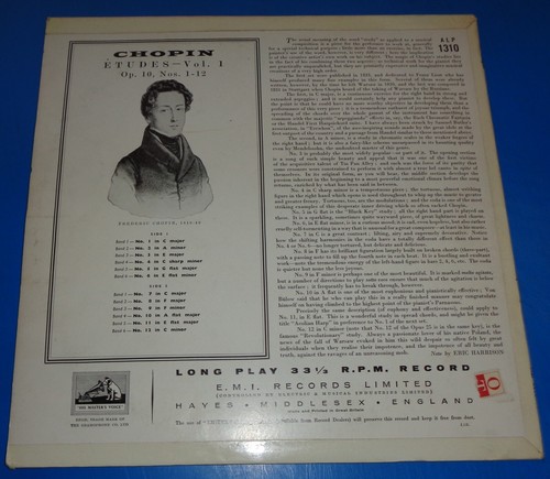 Shura Cherkassky CHOPIN Etudes Op.10 & 25 - HMV 2 LPs ALP 1310/1311 Semi-Circle - Picture 3 of 5