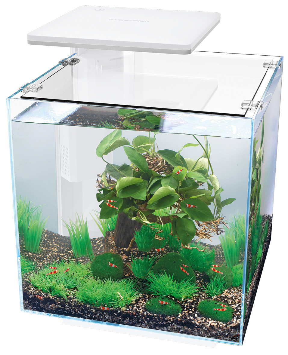Acuario QUBIQ 30 PRO 30 litros incl. filtro y LED acuario en blanco o negro