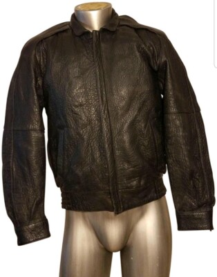 COOPER COLLECTION MAN PEBBLED LEATHER BOMBER FLIGHT MAN JACKET 36/MED SADDLERY