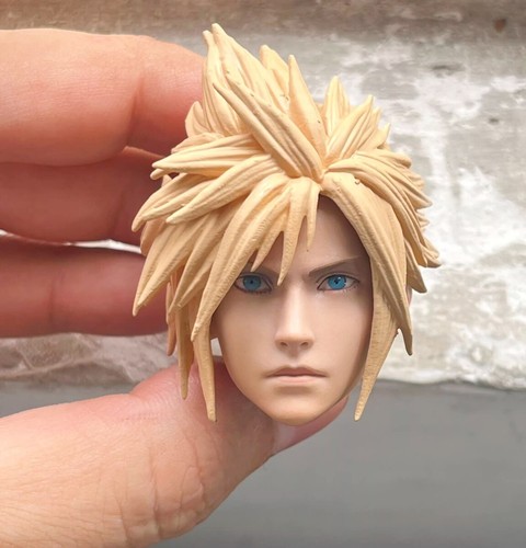 1/6 Male Cloud Strife Head Sculpt Carved Model For 12"Action Figure Body Toys - Picture 4 of 6