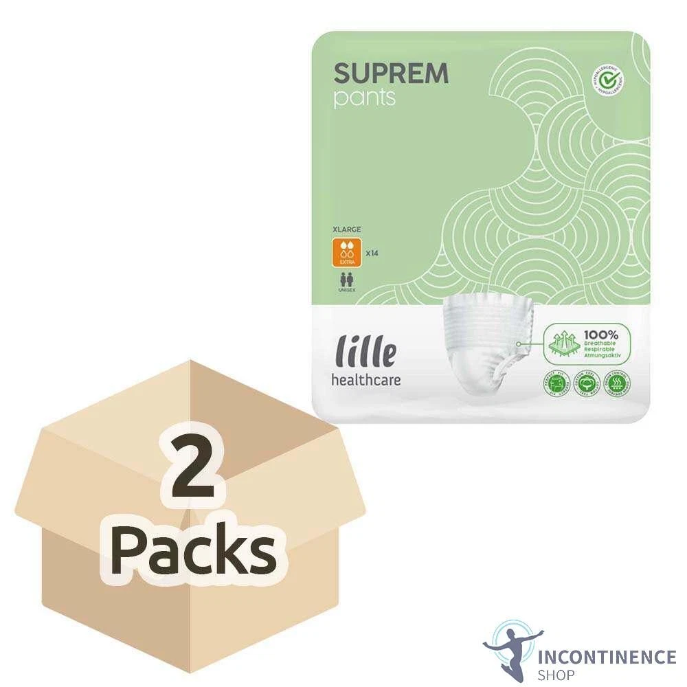 2x Pantalon Lille Suprem Extra Incontinence   X Large   1300ml (2 paquets de 14)