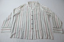 Cozy Earth Women's Soft Woven Pajama Top JL3 Cottage Stripe Medium NWT