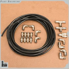Black Quick Connect Vacuum Line Fitting Kit Turbo Supercharger Solenoid 1/8 NPT