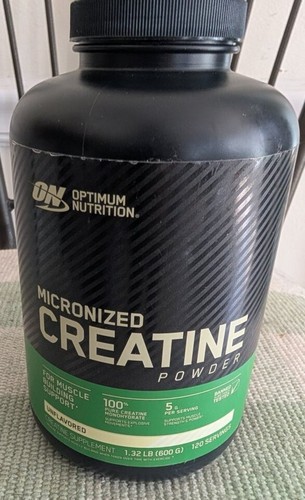 Optimum Nutrition Creatine Powder Unflavored 600 Gram 120 Servings Exp 5/2026
