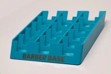 Barber Base - TEAL/BLUE (HUGE 15 slot Clipper Blade Organizer with EZ Access)