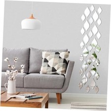 32Pcs Teardop Mirror Wall 7.87 x 3.94 inches 5.91 x 3.15 inches Silver