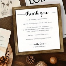 Rustic Wooden Plaque Wedding Thank You Decor Reception  Entryway Decoration