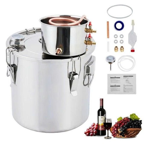 Garvee 10 Gal Stainless Steel Alcohol Distiller Moonshine Still Kit Copper Tube