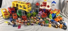 Huge Lot - Little People Toys Figurines Trucks Bus Fire 61 Pieces School Toddler