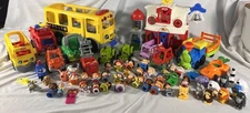 Huge Lot - Little People Toys Figurines Trucks Bus Fire 61 Pieces School Toddler