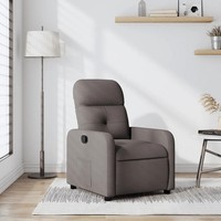 Relaxsessel Stoff Taupe Sessel Mit Liegefunktion Polster
