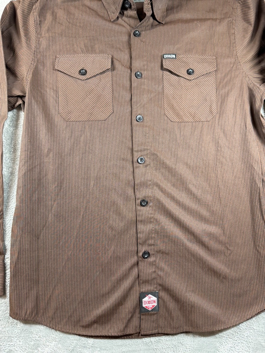 Dixxon Workforce Form Function Brown Stripe Work Shirt Men’s L View 2