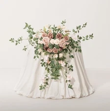 Ling's Moment Wedding Floral Swag Sweetheart Table Centerpieces, Dusty Rose