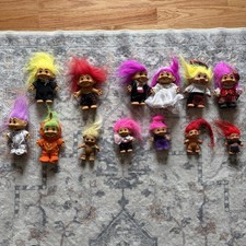 Vintage Russ Troll Dolls Lot Of 13 Figures Bride Groom Set Plus More Big Lot