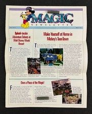 1992 Magic Key Newsletter Walt Disney World Toon Town Opening Vintage Brochure