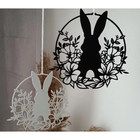 Bunnies in a Wreath Ornament – Easter Home & Spring Wall Hanging Decor