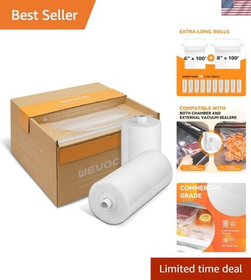 Heavy-Duty Vacuum Seal Roll Keeper - 2  Rolls for Long-Lasting Freshness