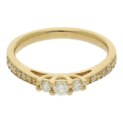 Ring mit 15 Diamanten 0,25 ct Si 585 Gold Gr 52 Verlobung Geschenk R02.8774 - Bild 1 von 2