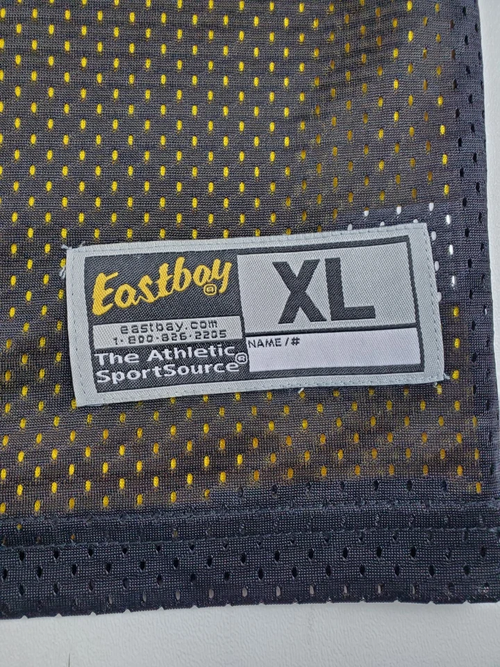 Camiseta de práctica de baloncesto Eastbay negra dorada malla de nailon talla XL Foto 3 de 4