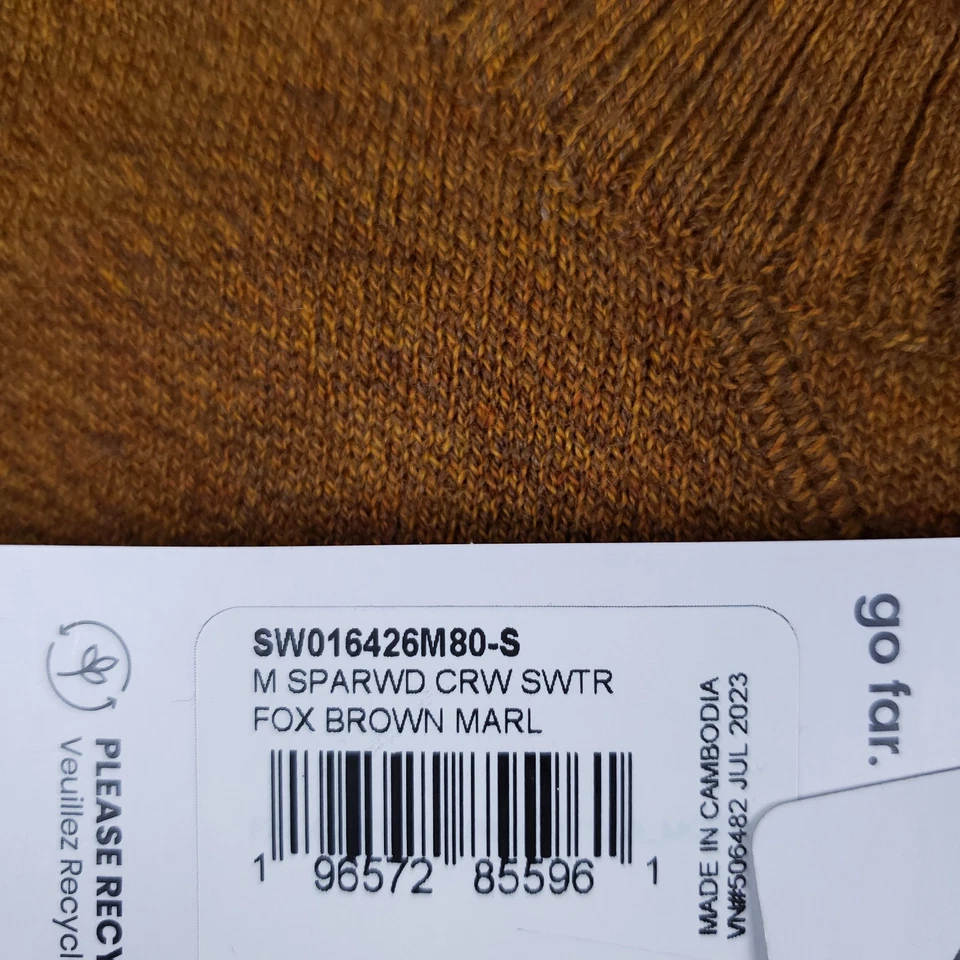 NEW SmartWool Merino Wool Sweater Mens S Wool Blend Fox Brown Stetch Performance - Image 4 of 4