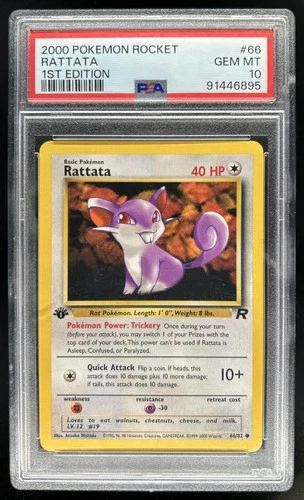 2000 Pokemon Team Rocket First Edition Rattata #66/82 PSA 10 GEM MINT