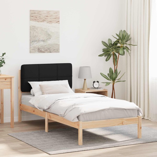 Bettgestell Mit Gepolstertem Kopfteil Schwarz 90 X 200 Cm-image