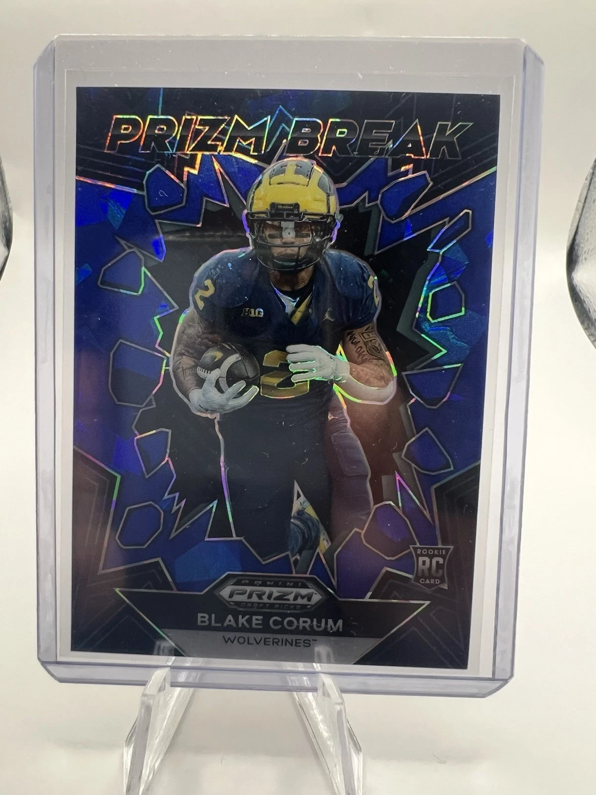Blake Corum Panini Prizm Draft Picks Prizm Break #PBBCM Blue Ice