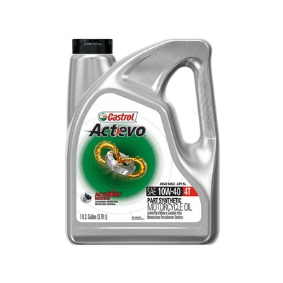 Castrol Actevo 4T 10W-40 Part Synthetic Motorcycle Oil, 1 Gallon Motor Oil