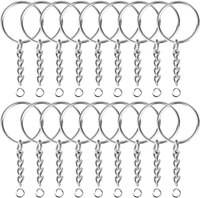 150 Sets 25Mm SchlüSselring Mit Kette SchlüSselanhäNger Mit Spaltringe FüR Schlü