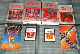 Atari 2600 Swordquest EarthWorld & FireWorld 2 Games Lot. CIB Tested Vintage 