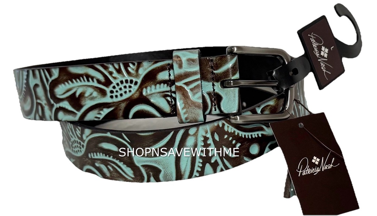Patricia Nash Pelosa Leather Tooled Belt Patricia Nash Pelosa Tooled Turquoise Leather Women main image 2