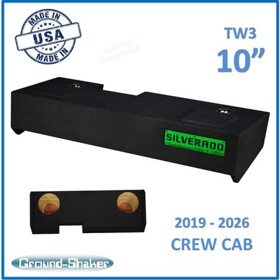 Chevy Silverado CREW Cab 2019 - 2026 10'' Sub Box Ground Shaker JL Audio TW3
